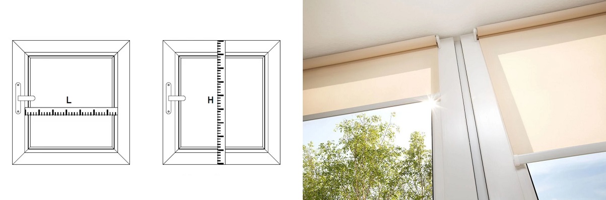 как правильно сделать замер окна для рулонных штор?